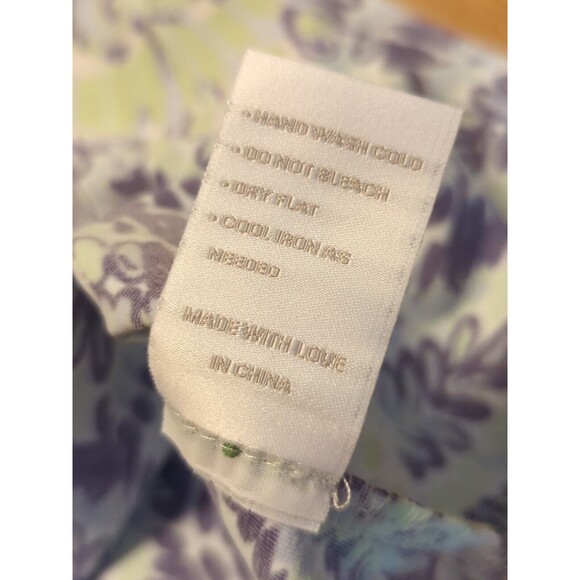 Ellie Kai Tank Top Womens 10 Purple Green Multi Sleeveless Floral Stretch V Neck - Picture 7 of 7